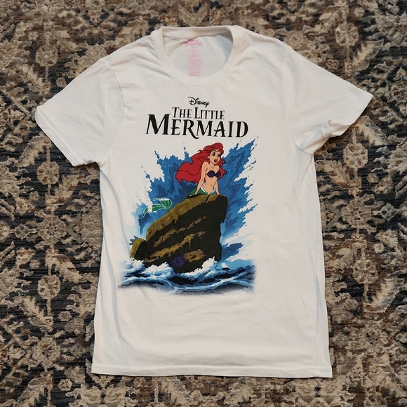 Disney Tops - Disney princess The Little Mermaid White and Blue T-Shirt